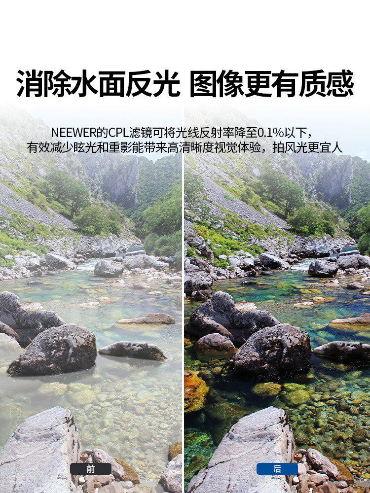 NEEWER紐爾 高清真彩MRC CPL偏振鏡濾鏡偏光鏡微單單反相機鏡頭4649525558627277mm適用