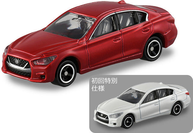 大賀屋 日貨 初回 076 紅 銀 日產 SKYLINE 多美小汽車 小汽車 車子 汽車 模型 正版 L00011879