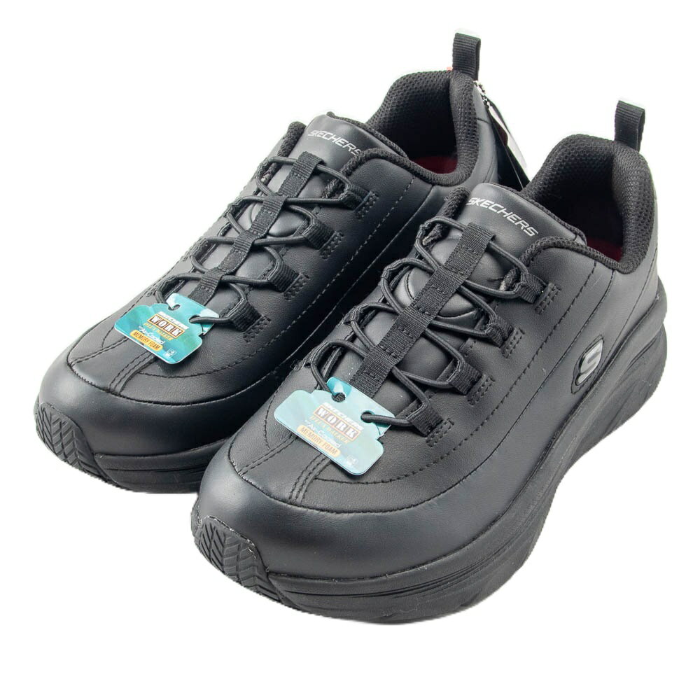 SKECHERS 女工作鞋系列 D'LUX WALKER SR 寬楦款 抗濕滑大底 電氣絕緣 108079WBLK