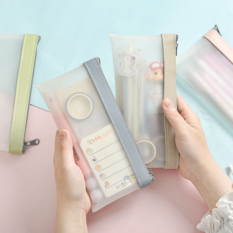 透明筆袋女生韓版網紅簡約初中ins大容量高中生顏值文具袋文具。