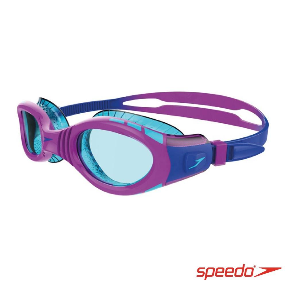 Speedo 兒童運動泳鏡 蛙鏡 游泳 Futura Biofuse Flexiseal 紫/薄荷綠 SD811595C586N【陽光樂活】