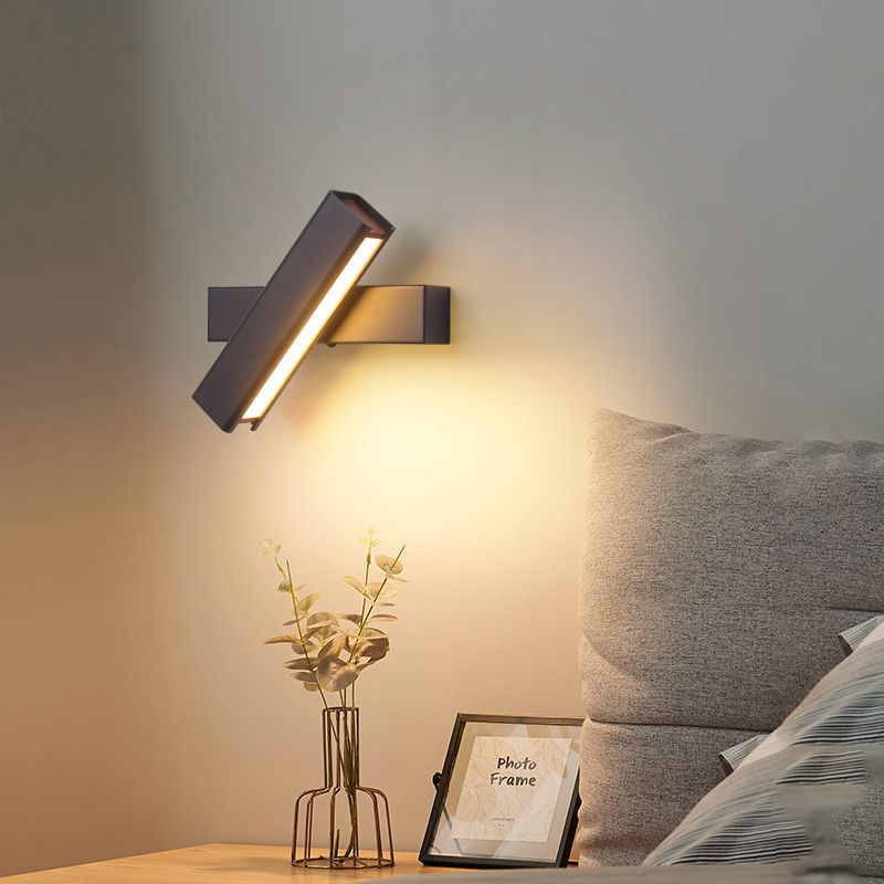 壁燈 臥室床頭燈 簡約現代創意燈 具旋轉過道客廳書房背景墻壁燈