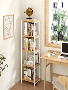 書架置物架落地靠墻書桌旁的窄書柜子簡易鐵藝收納小型多層省空間