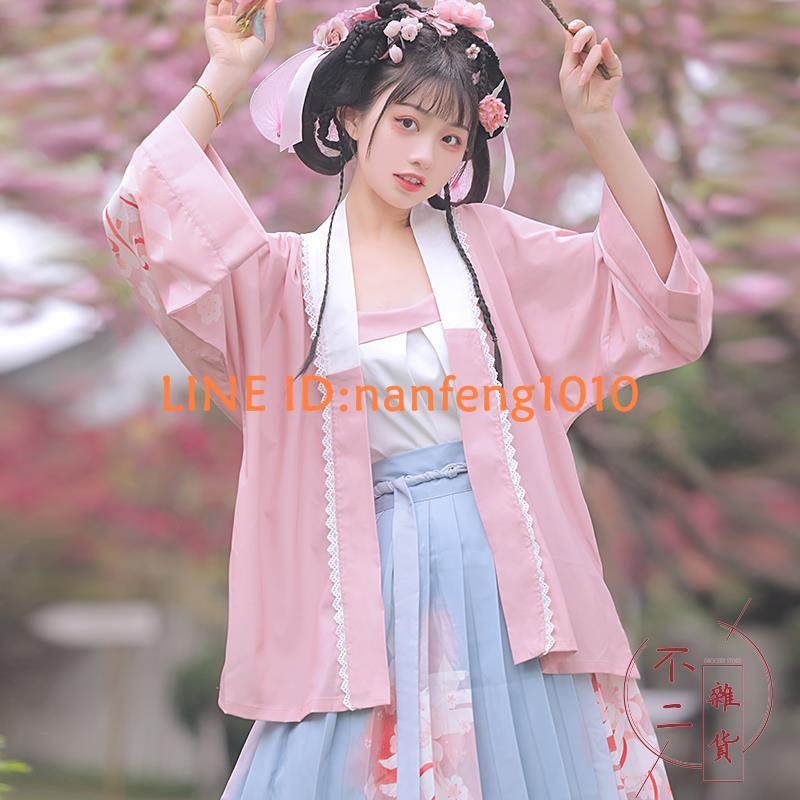 漢服女夏中國風改良短裙漢元素日常短衫褶裙【不二雜貨】