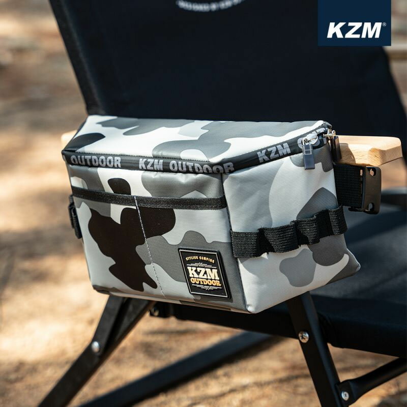 【露營趣】新店桃園 KAZMI K20T3Z004 多功能防水置物包(迷彩) 可拆卸背帶 工具包 腰包 斜背包 收納包 裝備袋
