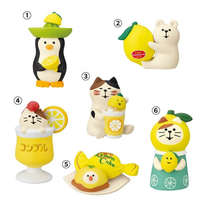 日式夏日檸檬水果貓 治癒系可愛日式小擺件桌面裝飾品 1