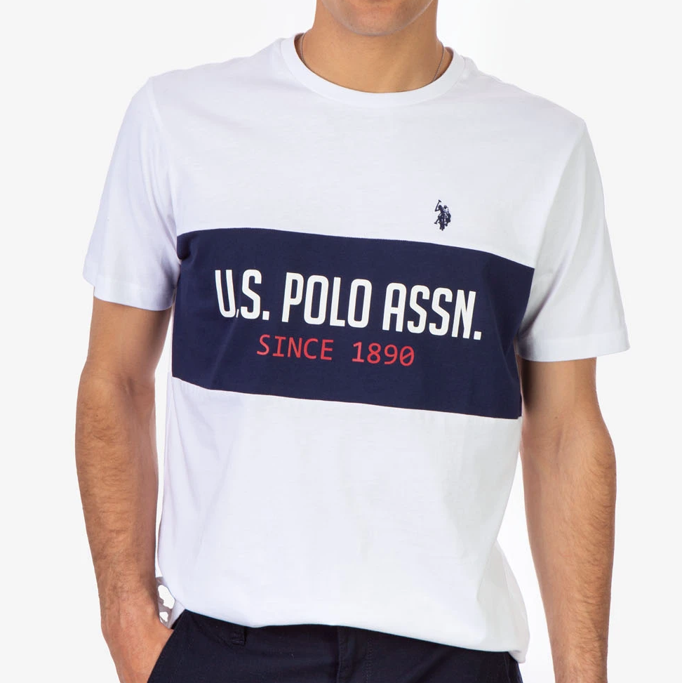 U.S. POLO ASSN. T恤 印花LOGO 男裝 短T-Shirt 圓領上衣 U504-1 白色(現貨)【送禮首選★APP下單點數4倍送】