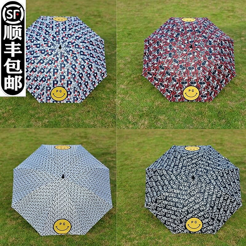 【 下單】高爾夫球杆套 Snoopy史努比PG笑臉高爾夫雨傘全自動商務傘銀色塗層防曬防紫外線
