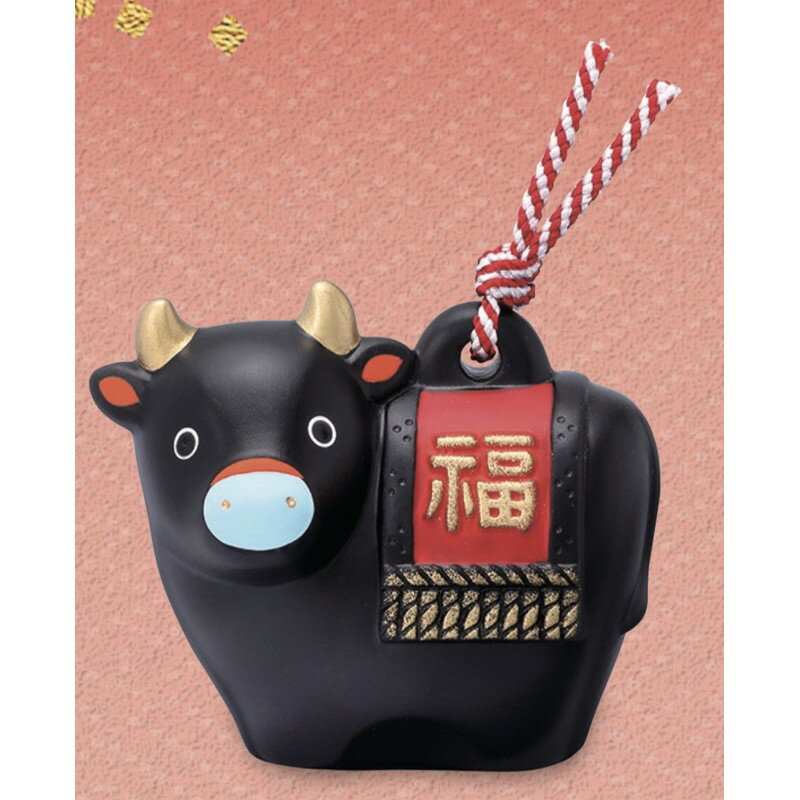 日本製❇️瀨戶市藥師窯 ❇️2021 招福干支 醜歲置物 錦彩招福壽々 醜 （土鈴·小） New 2021 招福