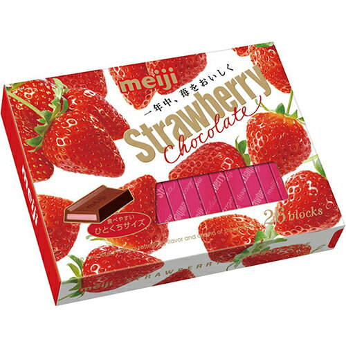 明治 草莓夾餡可可製品(26枚盒裝)(120g/盒) [大買家]