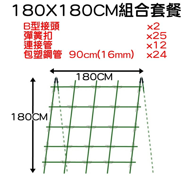 【珍愛頌】N454 套裝 A型單面 爬藤支架 爬藤網架 藤蔓支架 陽台棚架 爬藤架 花架 園藝支架 絲瓜爬藤架 包塑鋼管 7