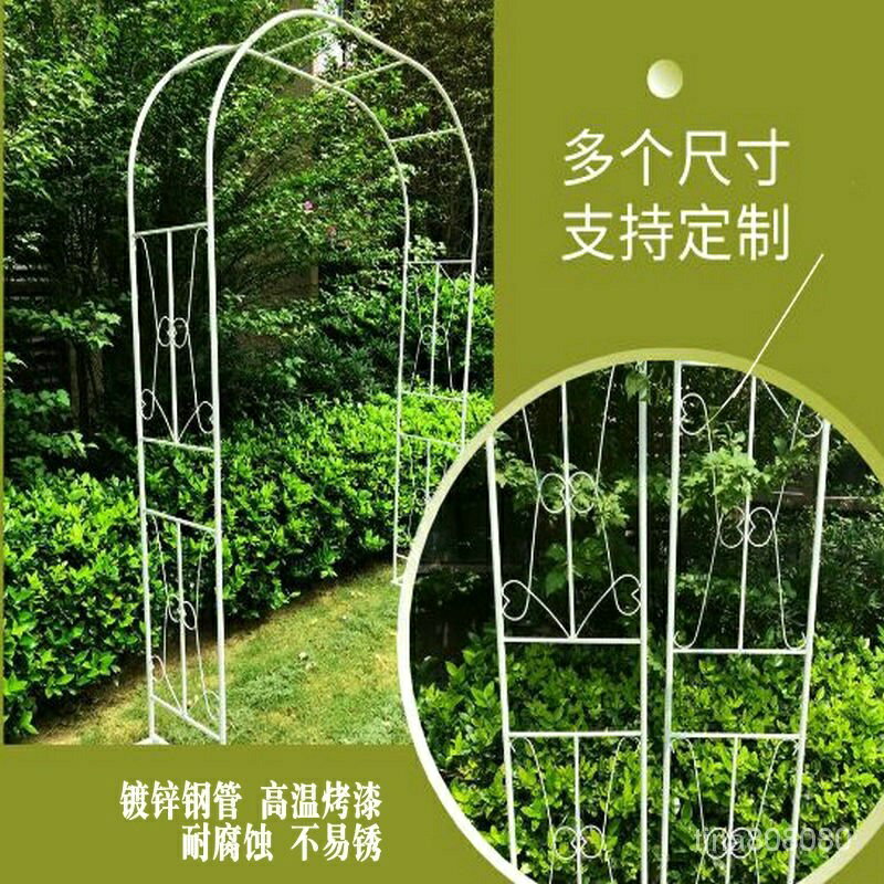 開發票 爬藤架 花支架爬藤支架花盆支架 歐式拱形花架 月季植物花支架 藤架 牽引鐵綫蓮爬藤架戶外拱門 1