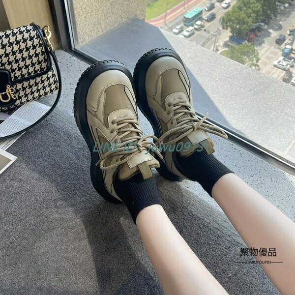老爹鞋女秋冬加絨日系原宿潮流百搭休閒運動女鞋子【聚物優品】