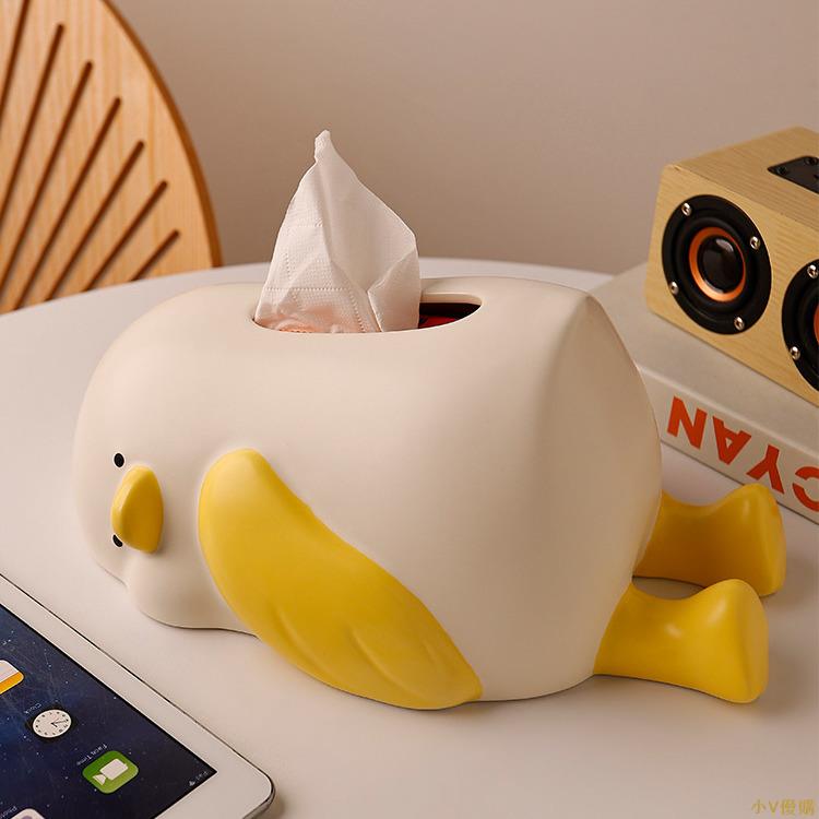奶油風可愛鴨陶瓷紙巾盒高顏值桌面餐桌抽紙盒家用客廳辦公室創意