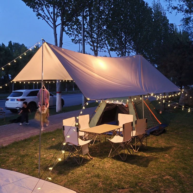 戶外營幕帳篷加厚遮陽防雨防曬防紫外線野餐營津佈遮陽蓬