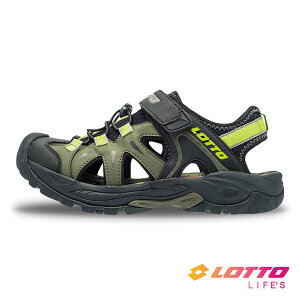 LOTTO樂得-義大利第一品牌 男款護趾排水健走涼鞋 [LT1AMS3235] 綠【巷子屋】