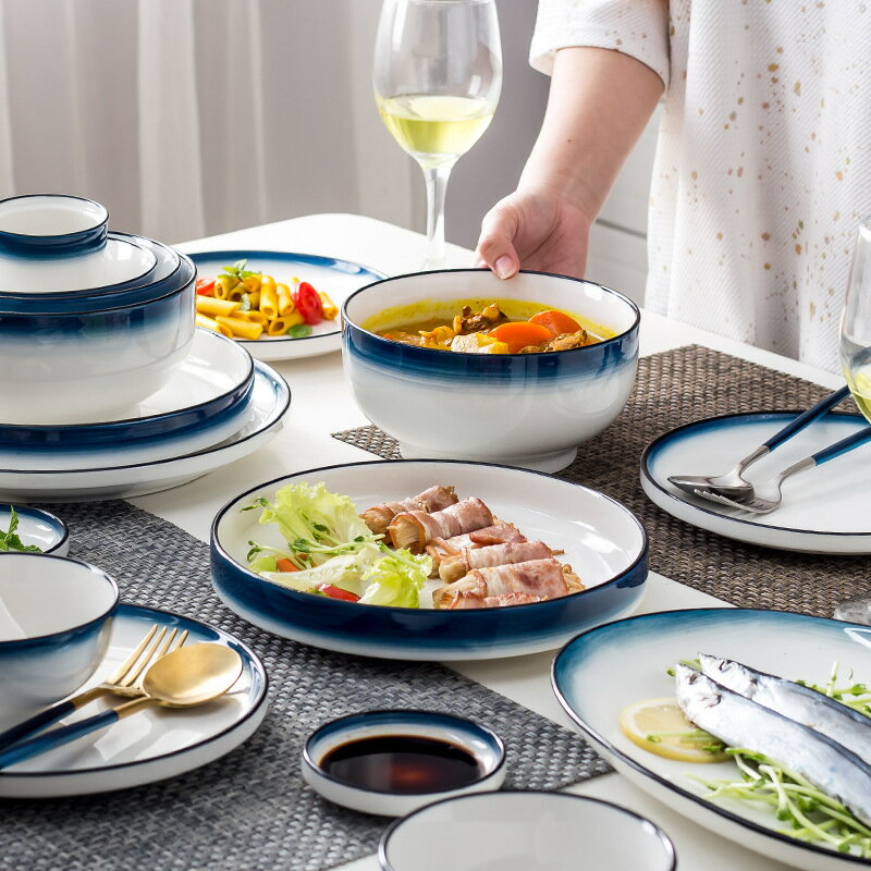 酒店陶瓷擺臺北歐創意西餐餐具主餐甜品牛排盤大號菜盤家用早餐盤