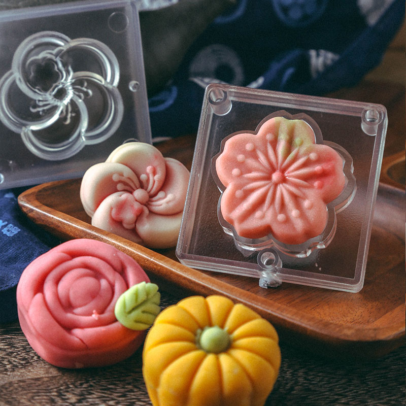 象本日式3D和菓子模冰皮月餅和果子立體糕點綠豆糕模具家用烘焙做