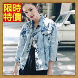 ☆牛仔外套 單寧夾克-韓版修身百搭顯瘦刺繡做舊短版女外套71ad73【獨家進口】【米蘭精品】