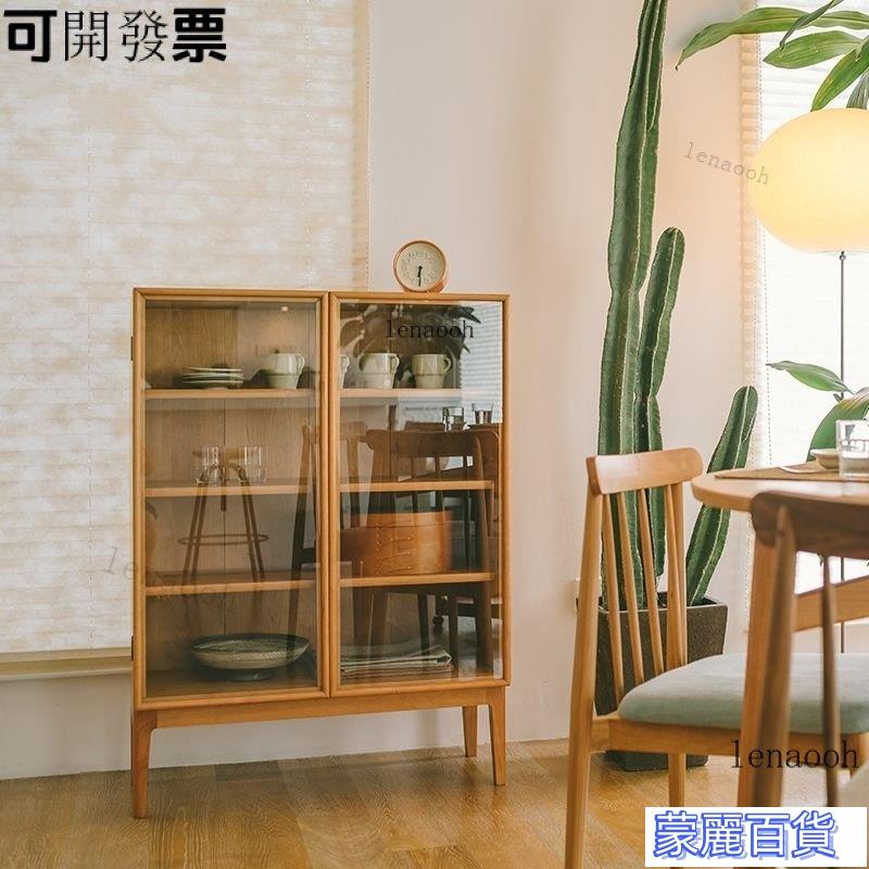 附發票 -【特價免運】北歐實木餐邊櫃儲物櫃客廳茶水櫃盃櫃酒櫃日式置物收納櫃 北歐實木餐邊櫃 日式邊櫃AA0704