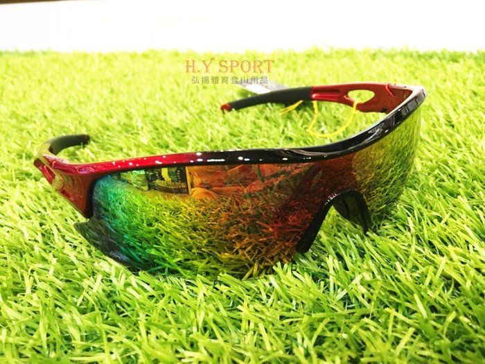 【H.Y SPORT】《APEX》防爆抗UV運動太陽眼鏡/墨鏡/過濾紫外線及強光/防爆鏡片（紅黑）