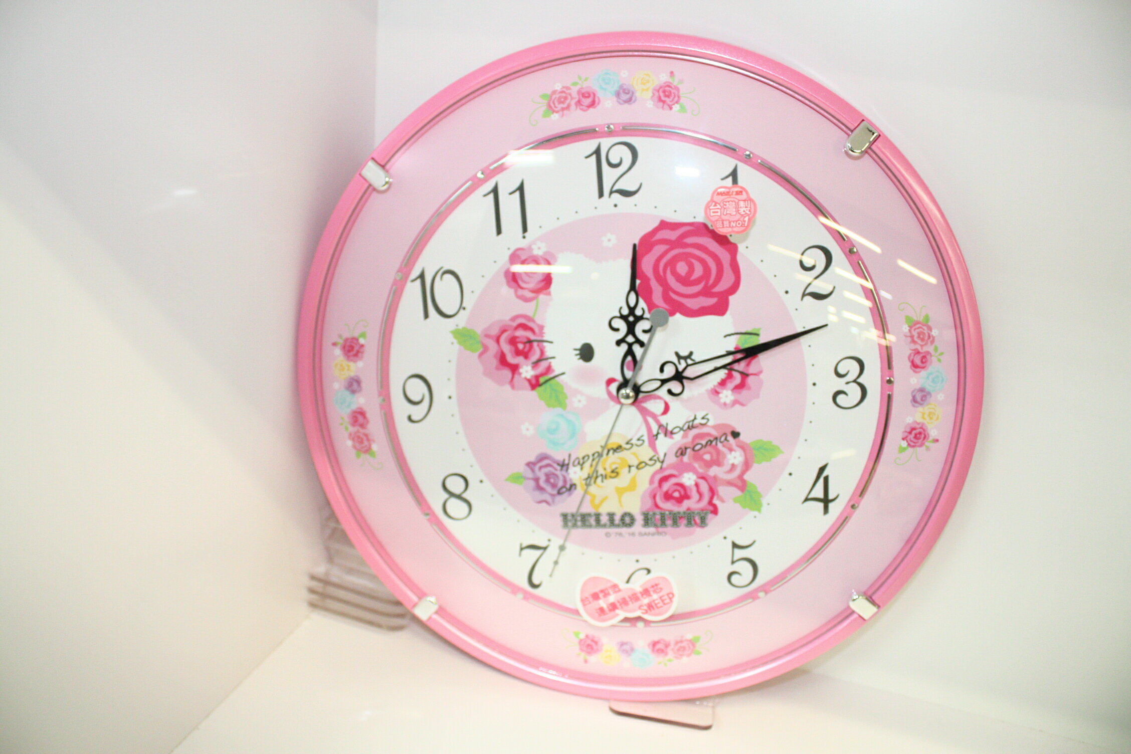 大賀屋 hello kitty 時鐘 掛鐘 璧鐘 鐘 玫瑰 臺灣製 凱蒂貓 三麗鷗 KT 正版 授權 T0001 82