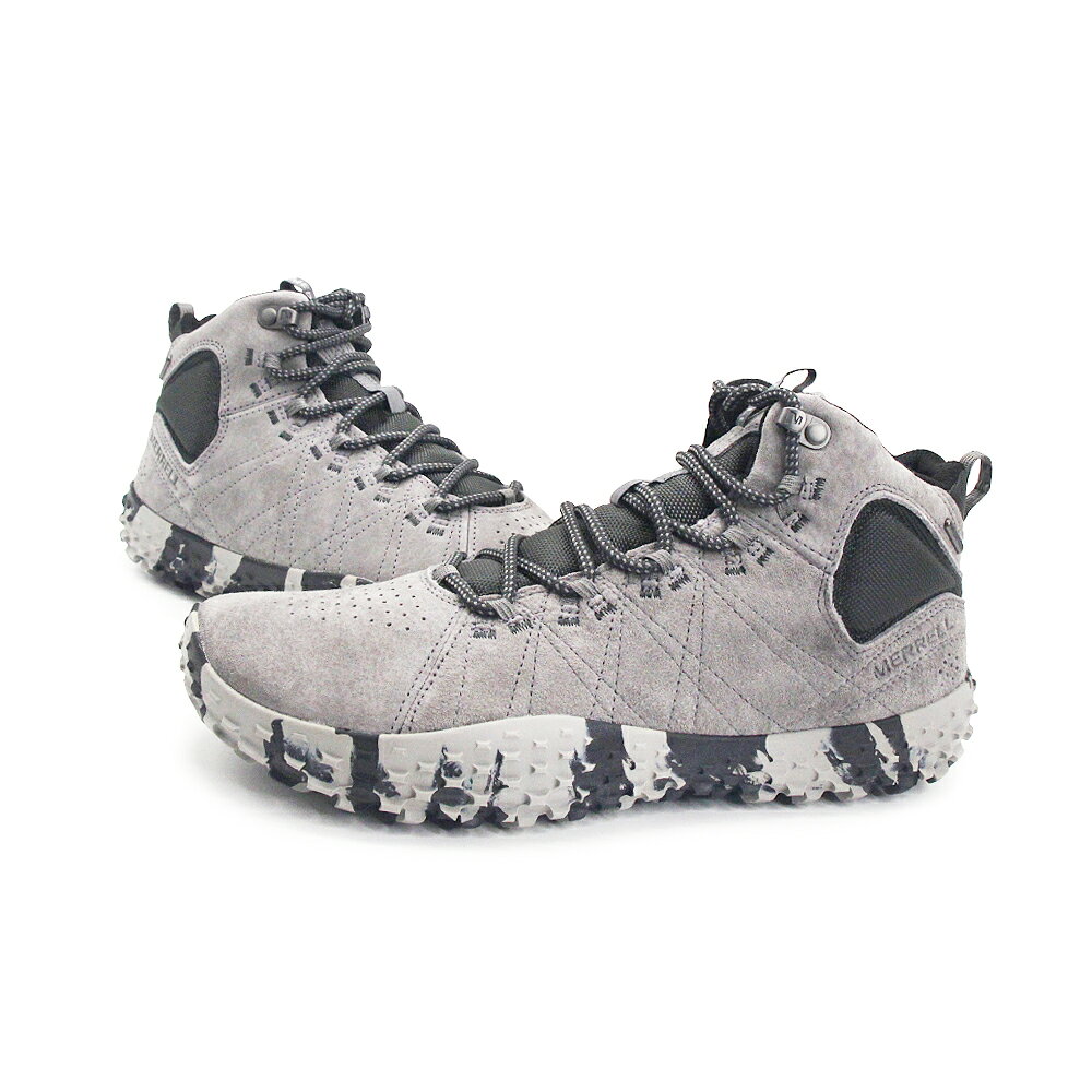 MERRELL(男)Wrapt Mid Wp 中筒麂皮休閒鞋 男鞋-深灰色 1