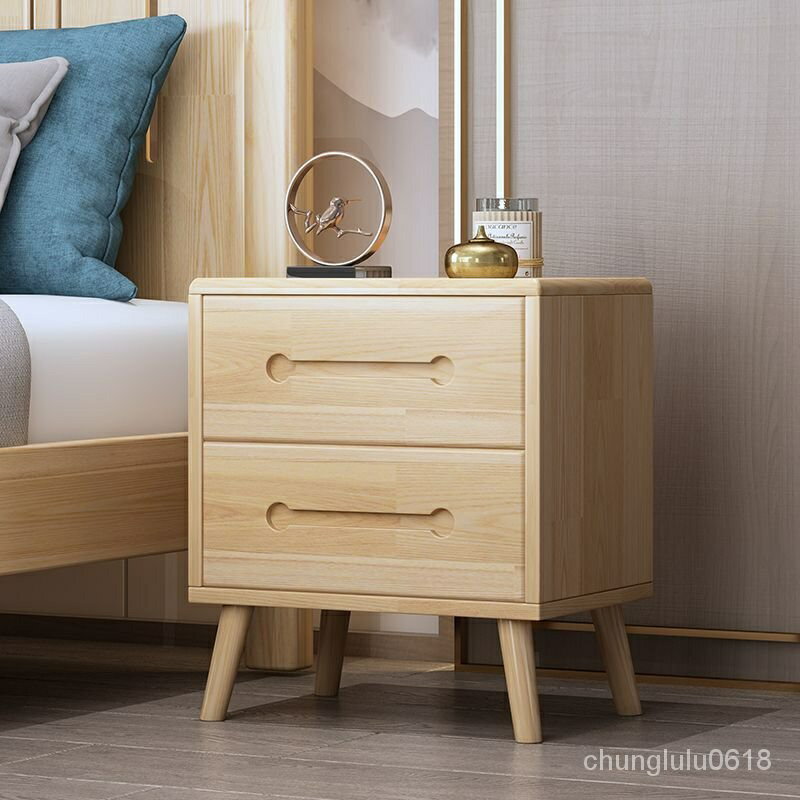 【熱銷】床頭櫃實木小型簡約臥室床邊收納櫃現代風小戶型置物櫃特價床頭櫃#熱銷