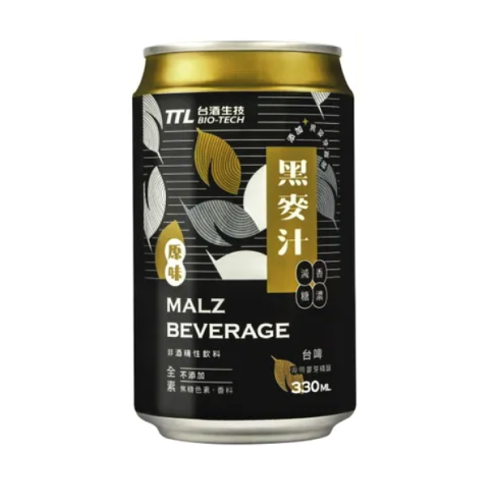 台酒黑麥汁(原味) 330ml x 24瓶(鋁罐裝) 公司貨 黑麥汁 0