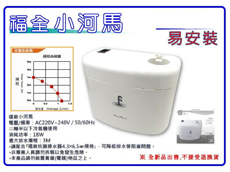 【福泉 排水器】小河馬 Small HIPPO 分離式冷氣專用排水器 1