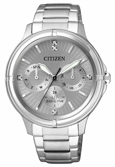 CITIZEN 星辰錶 FD2030-51H 甜美風光動能三眼時尚女錶/銀 39mm