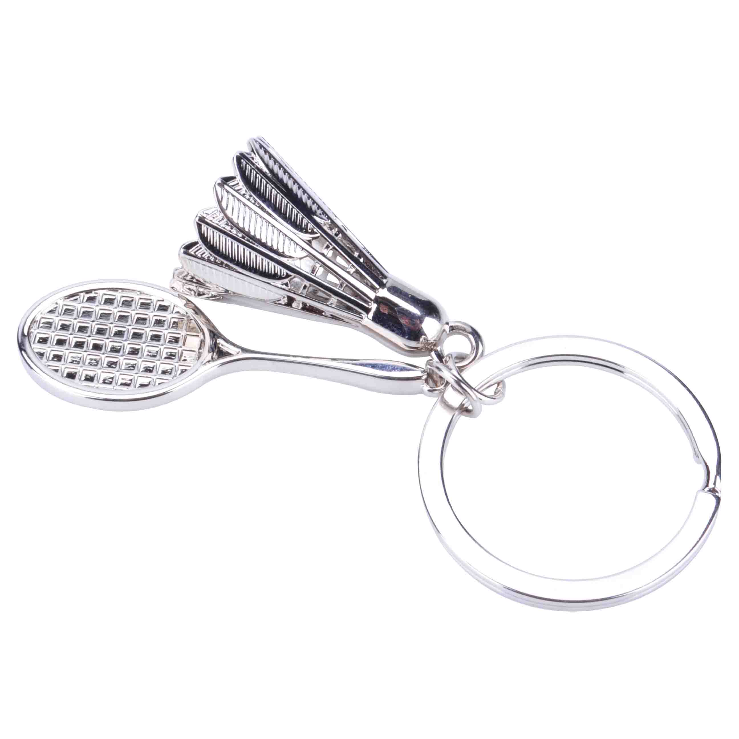 新款羽毛球拍鑰匙扣輕松隨意揮拍創意情侶運動鑰匙鏈可愛生日禮品 1