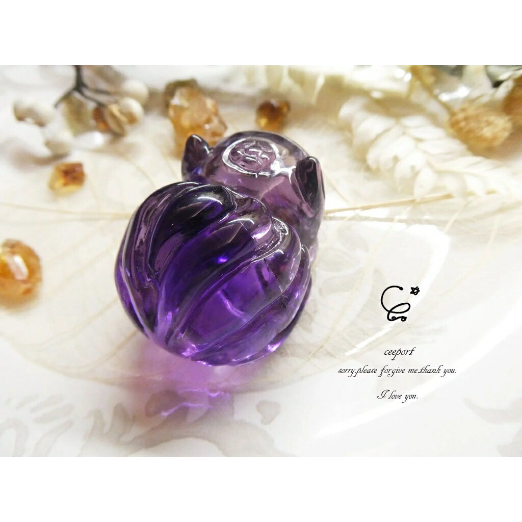 紫水晶 九尾趴趴狐 24161/紫水晶/水晶飾品/ [晶晶工坊-love2hm] 2