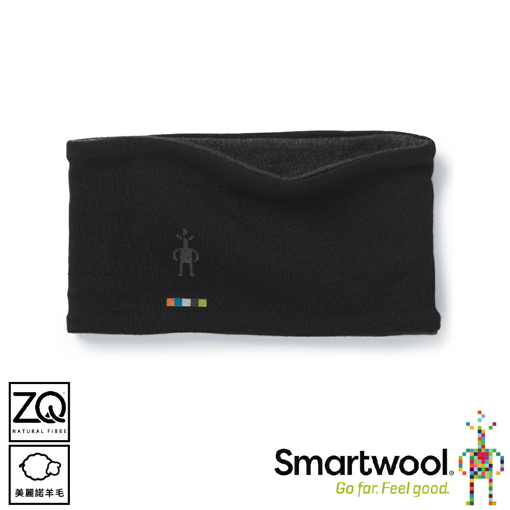 【SmartWool 美國 Thermal 美麗諾羊毛雙面兩用頭套《黑/炭灰》】SW0SC969/圍脖/帽子/口罩/圍巾/眼罩