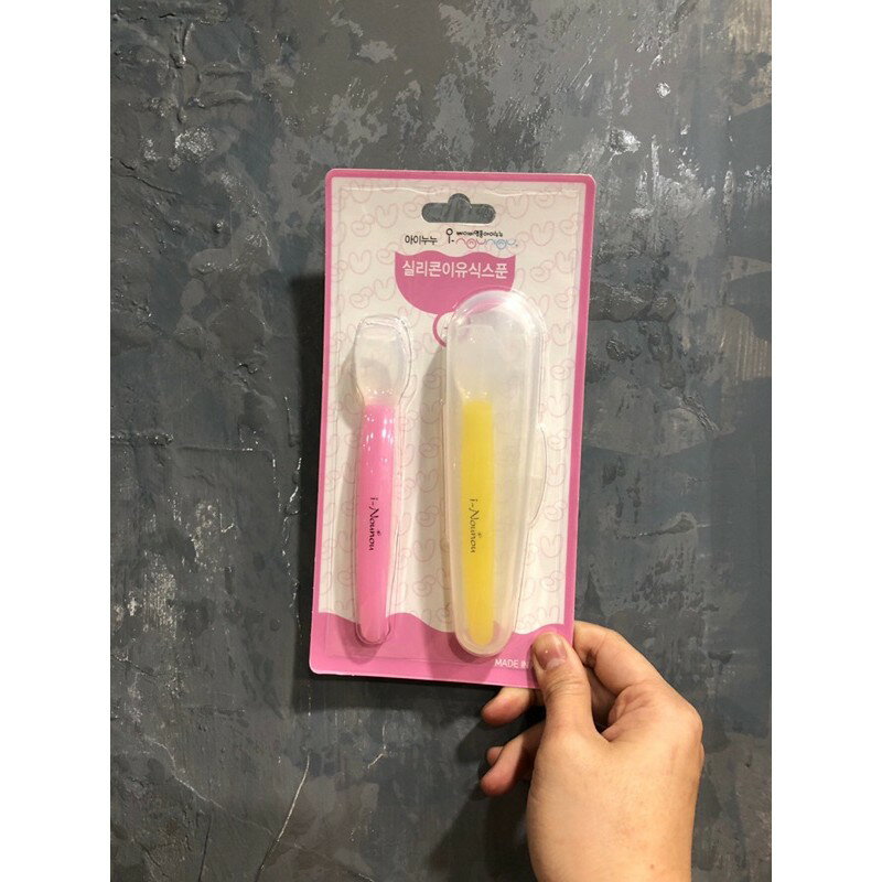 韓國i-Nounou嬰兒副食品矽膠湯匙2入組(含收納盒) 2