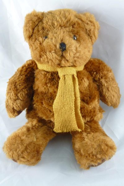 【震撼精品百貨】Teddy Bear 泰迪熊 絨毛置物娃娃 圍巾-黃 震撼日式精品百貨