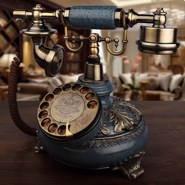 歐式仿古電話機 複古電話座機 時尚創意禮品 家用轉盤電話機