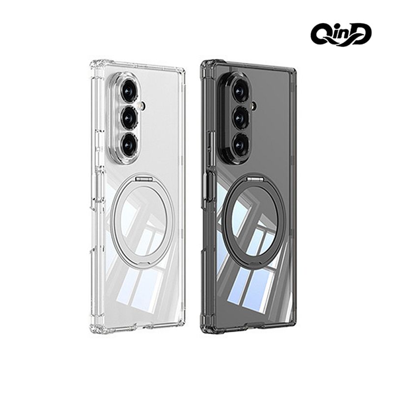 QinD SAMSUNG 三星 Galaxy Z Fold 7 5G 旋轉磁吸支點殼(無前框) 手機殼 保護殼 保護套 雙料殼 磁吸殼 支援 MagSafe