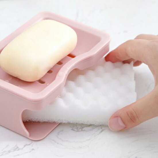 ♚MY COLOR♚ 簡約雙層海綿肥皂盒 海綿皂架 皂托 北歐風 洗衣皂皂盒 衛生間 浴室【P420】