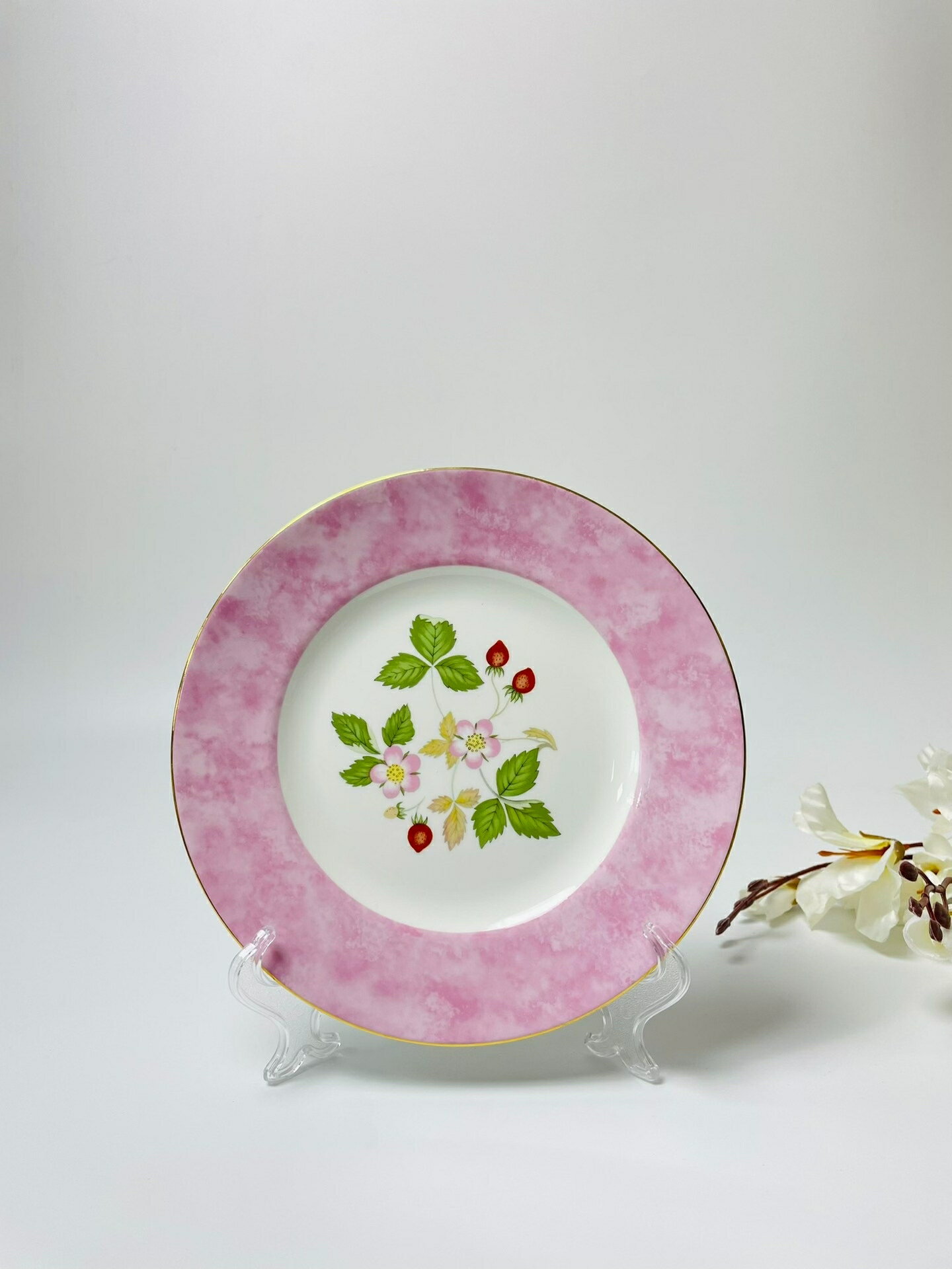 Wedgwood 野草莓 黑寶瓶 甜品盤 20.5cm 英國骨瓷 稀有款 復古 下午茶 送禮
