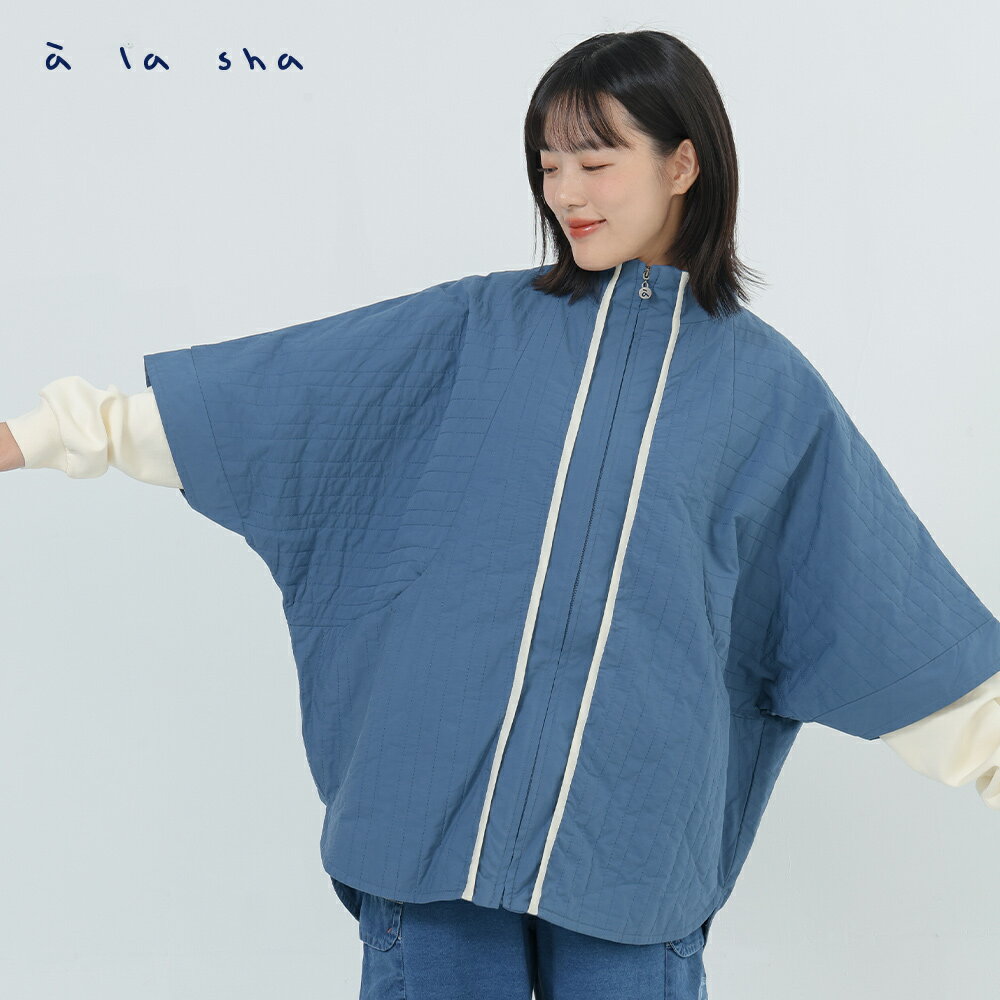 a la sha 立領和服袖鋪棉外套