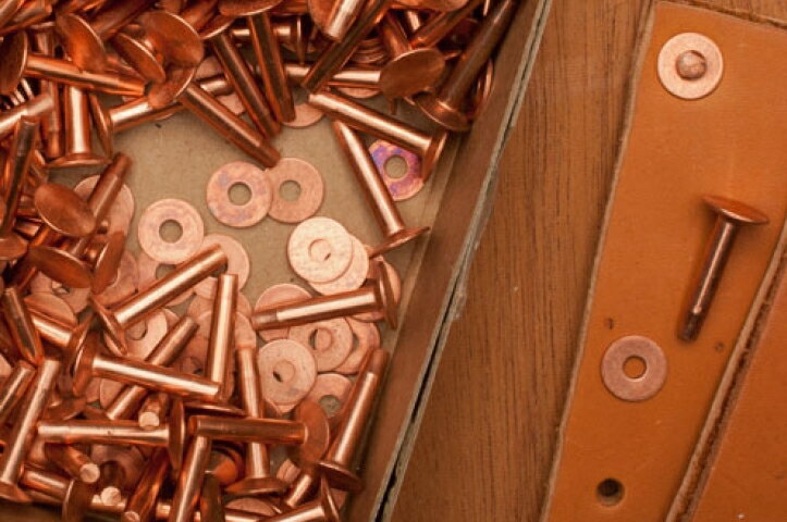 高質量永久性紅銅鉚釘 隕石面 美式紅銅撞釘 （撞釘/安裝工具）