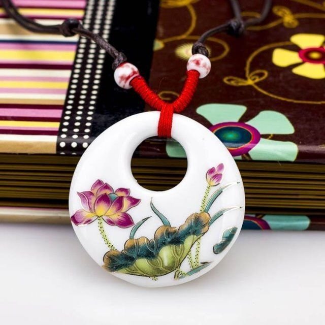 青花瓷項鏈 景德鎮陶瓷項鏈青花瓷飾品 民族風毛衣鏈 女 復古多款