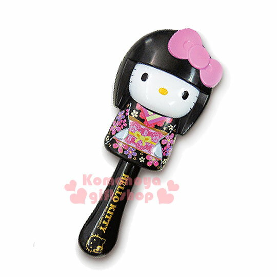 <br/><br/>  〔小禮堂〕Hello Kitty 立體人形梳子《黑.和服.櫻花》實用可愛<br/><br/>