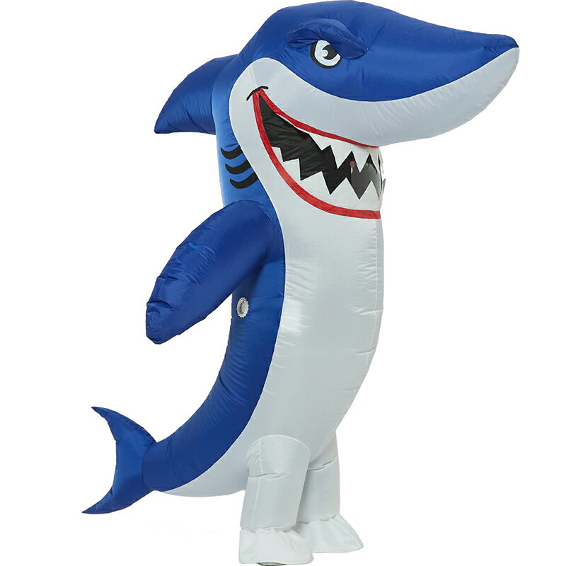 免運 快速出貨 萬圣節搞笑搞怪動物人偶服裝大鯊魚玩具玩偶道具充氣鯊魚衣服成人 母親節禮物