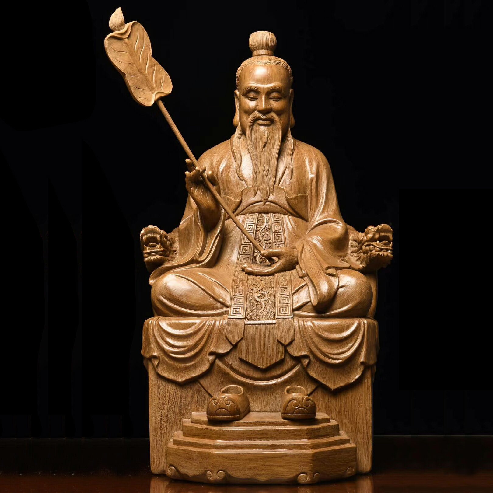 沉香三清祖師神像佛像道家木雕擺件玉清上清太清元始道德靈寶天尊| 協貿