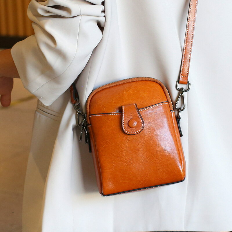 【米蘭精品】現貨+預購 真牛皮側背包手提包真皮革斜背包單肩包托特包隨身包-百搭復古小眾女包包5色74mk83