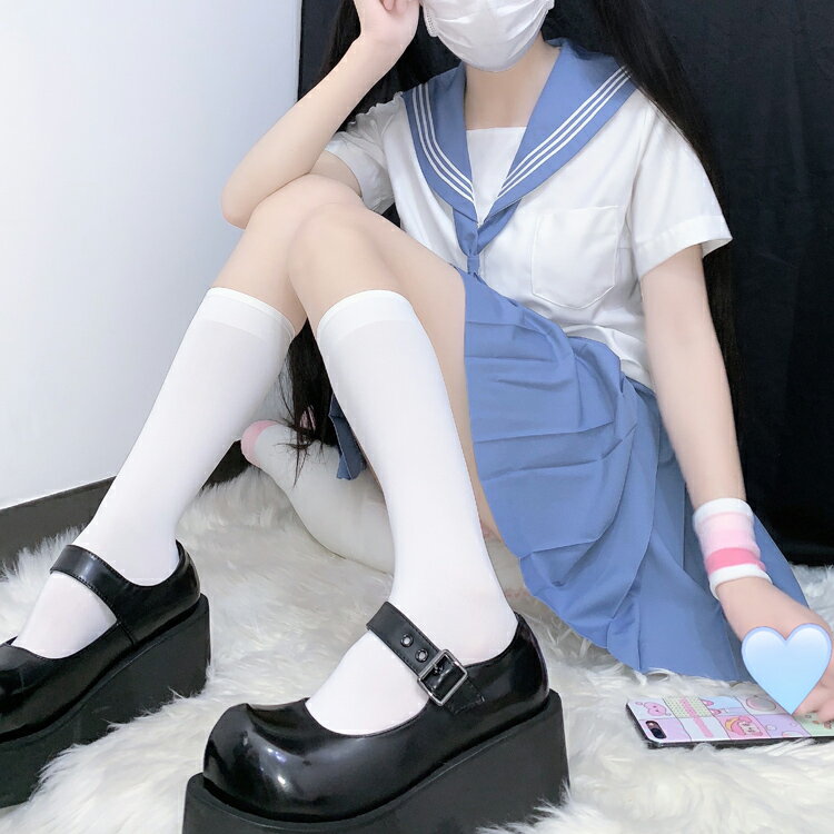 夏季薄款中筒襪子女韓版純色天鵝絨百搭絲襪日系學生jk制服小腿襪