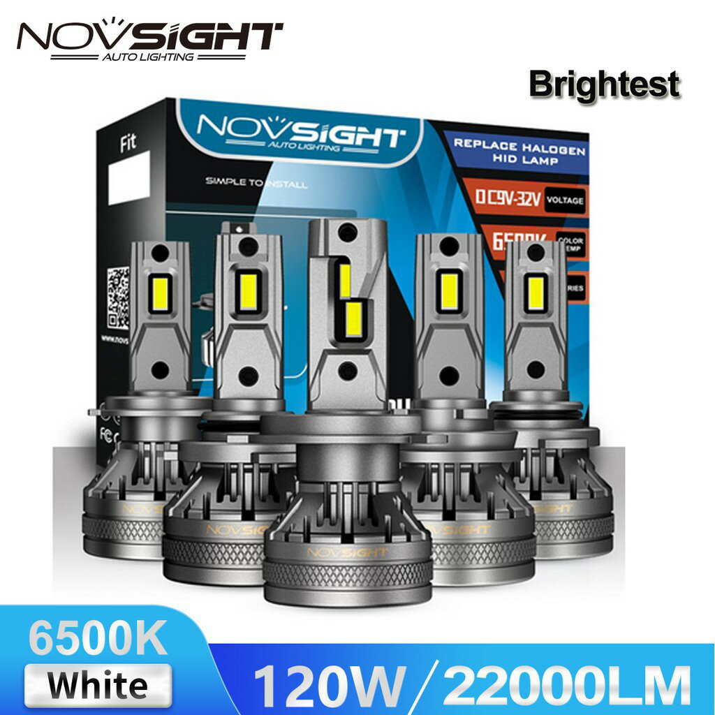 最亮升級版 22000LM 120W Novsight N37 汽車 LED 大燈 頭燈 6000K 超亮一內置解碼