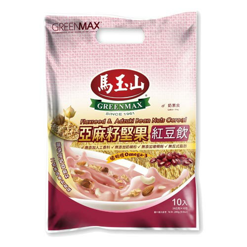 馬玉山亞麻籽堅果紅豆飲28G*10【愛買】